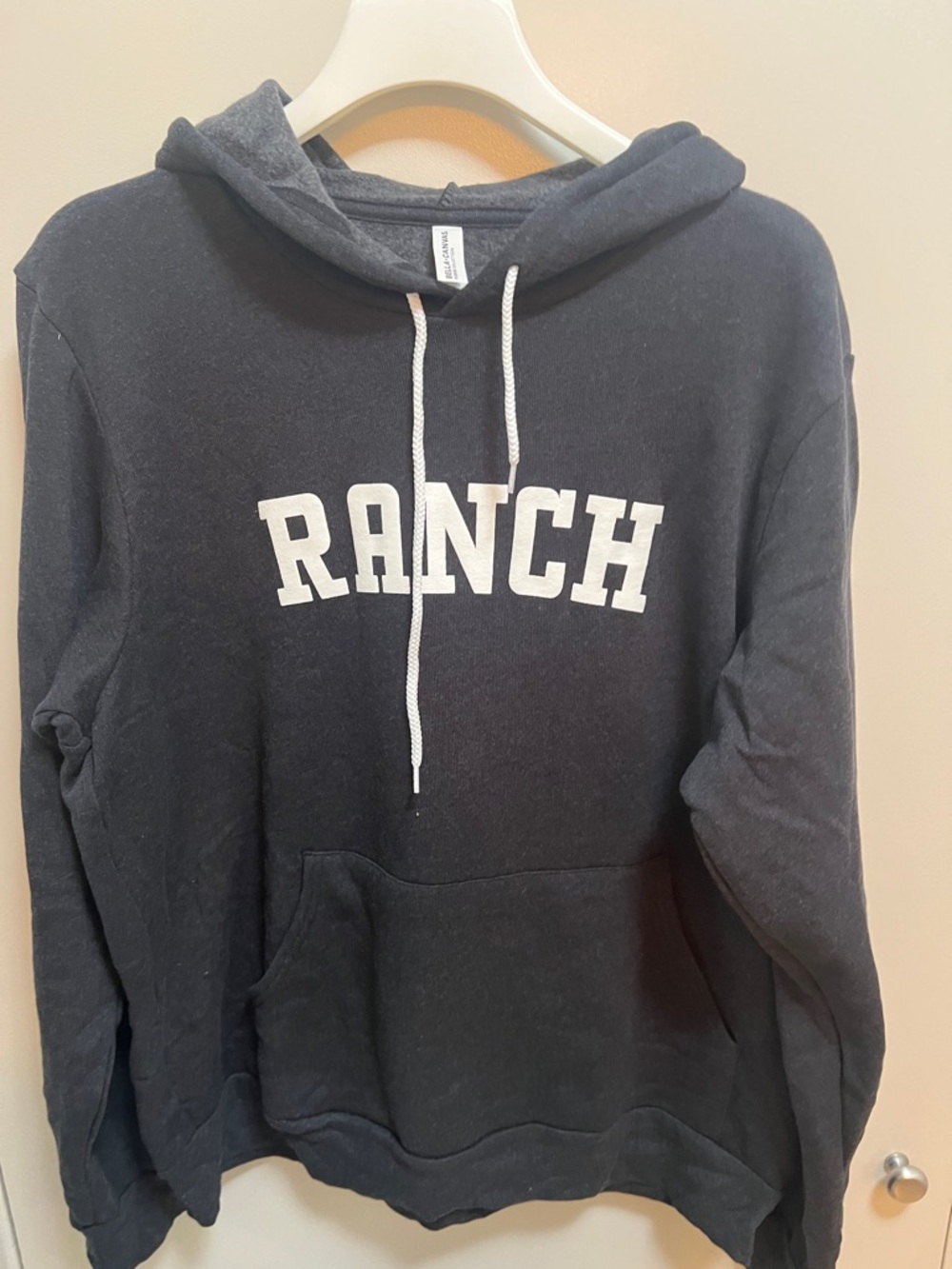 “Ranch” Text Graphic Hooded Sweatshirt - Black